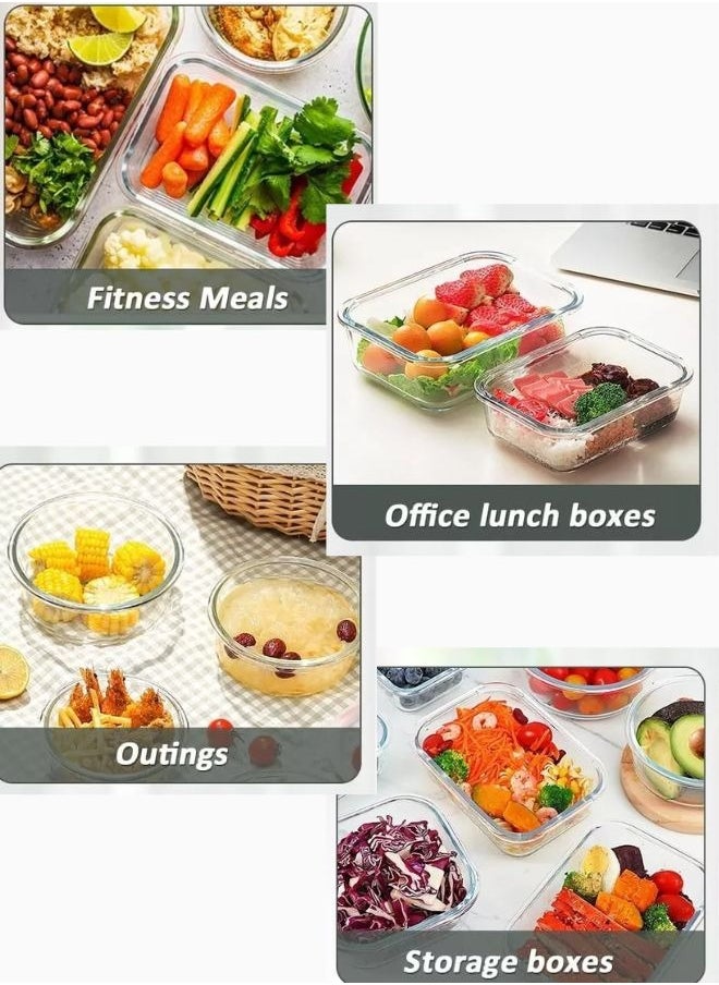 Food Storage Container Set Of 12 Pieces with Locking Lids Reusable Food Container Plastic Stackable Kitchen Organizer Boxes Tupperware BPA Free And Microwave Freezer Dishwasher Safe