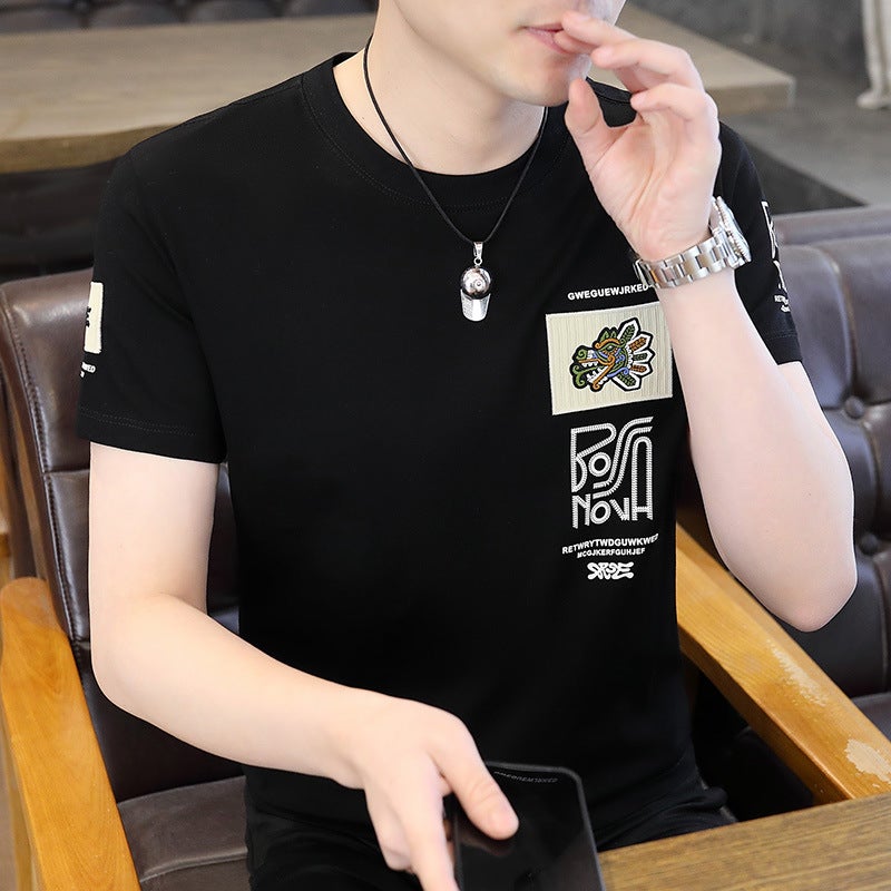 Daifa Men'S 2024 Men'S T-Shirt Trendy Casual Loose All-Match Top T-Shirt Men'S Round Neck T-Shirt - Image 3