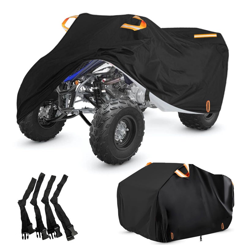 INEZARI ATV Cover Waterproof Outdoor Heavy Duty 300D Oxford 4 Wheeler Cover for Yamaha Grizzly Raptor 350 700R YFZ 450R Polaris Sportsman 450 500 Quad Cover with Lock Buckles All Weather Protection - Image 2