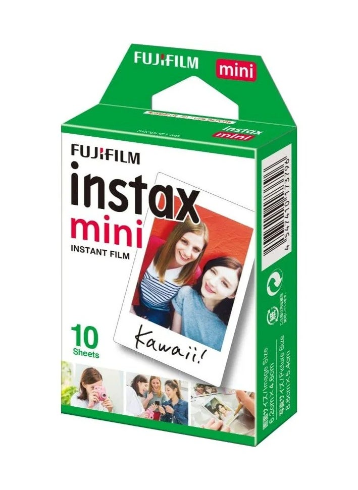 فوجي فيلم فوجي فيلم حزمة من 10 أوراق فيلم لكاميرا Instax Mini 7/7s/8/25/50 باللون الأبيض 