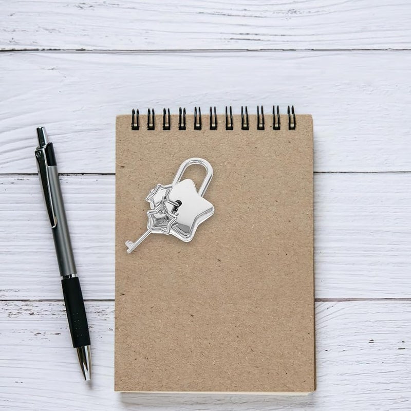 Artibetter 2 Pack Star Shape Padlocks with Keys for Jewelry Box Cabinet Travel Diary Decorative - Image 3