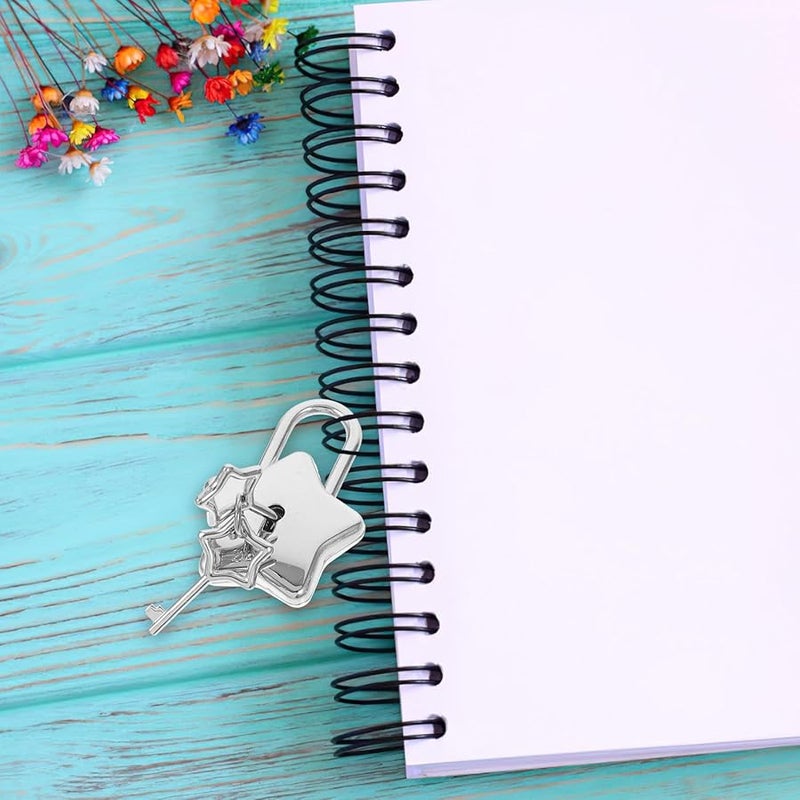 Artibetter 2 Pack Star Shape Padlocks with Keys for Jewelry Box Cabinet Travel Diary Decorative - Image 4