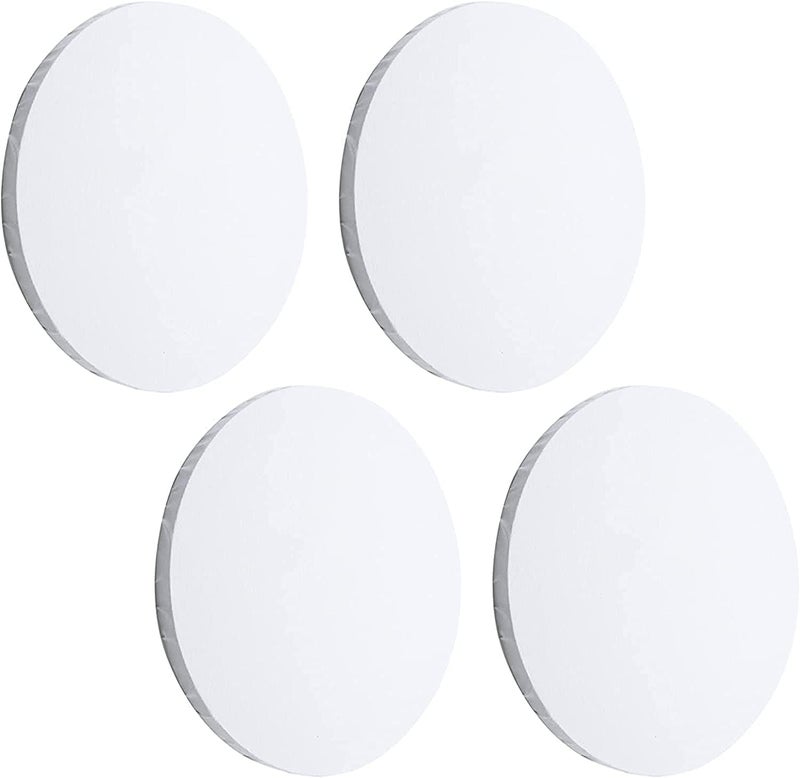 Al Raied ARS® Round Canvas Boards for Painting, 4 Pack White 30 cm Canvas and Hardboard Panels for Acrylic, Oil, Crafts, Kids and Adults Art - Image 1