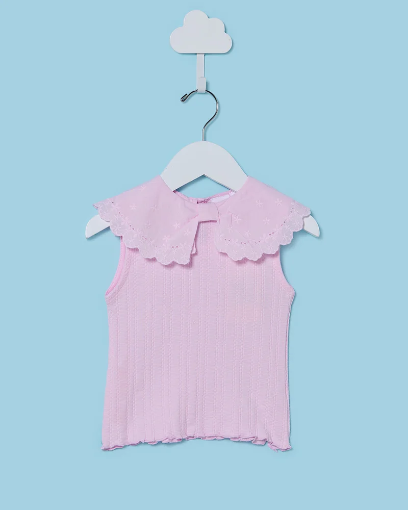 Redtag Infant Girls Pink Collared Blouse