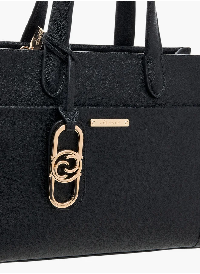 سيليست Solid Tote Bag with Double Handles and Detachable Strap