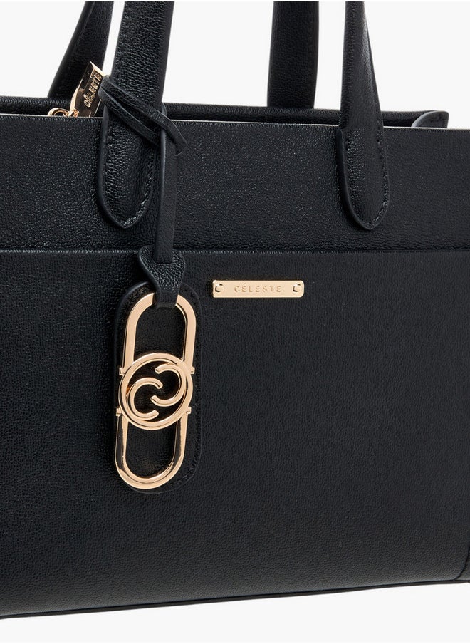 Celeste Solid Tote Bag with Double Handles and Detachable Strap  - Image 4