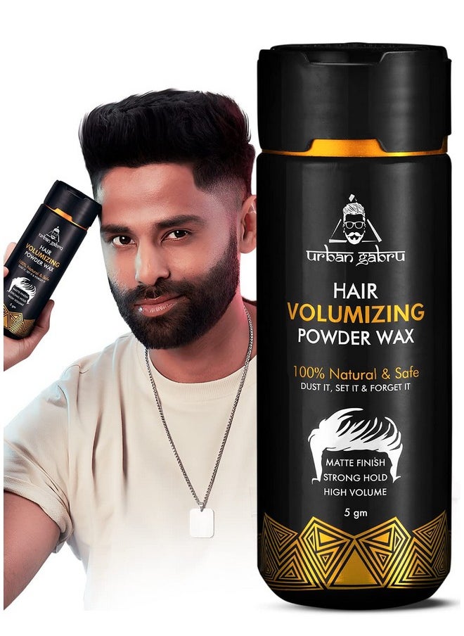UrbanGabru Hair Volumizing Powder Wax Strong Hold | Matte Finish | 100% Natural & Safe Hair Styling Powder (5 G (Pack Of 1))  - Image 1
