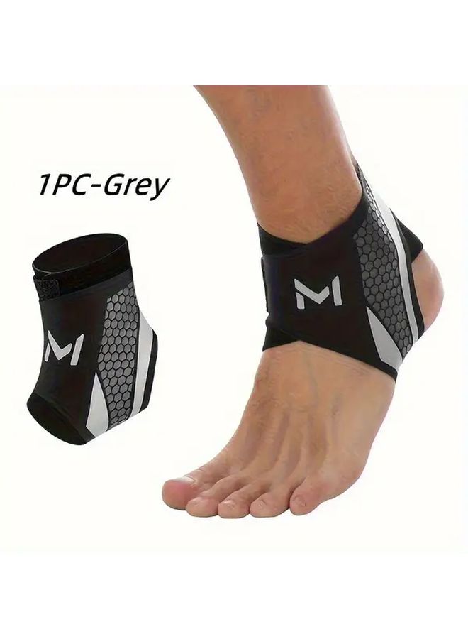 Breathable Ankle Support Brace For Men And Women One Size Grey Secure Straps Mesh Design Anti Sprain Stabilizer For Sports Fitness Running Hiking Cycling Tennis - Image 2