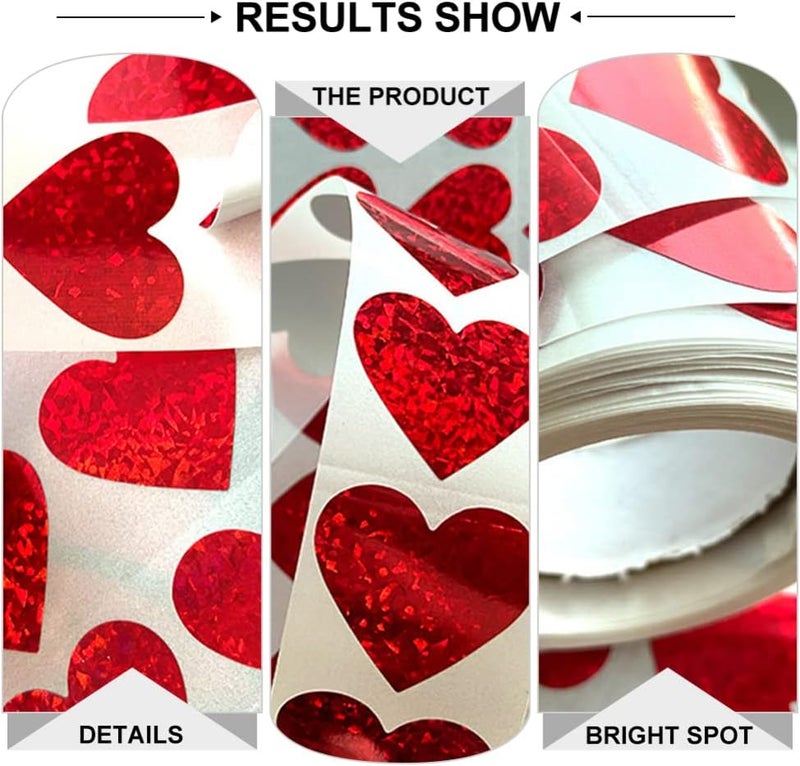 كلاراكو ملصقات كلاركو 2 لفافة، ختم ملصق، ملصقات على شكل قلب للخبز، زخارف، ملصقات على شكل قلب، ملصقات على شكل قلب، ملصقات عيد الحب الحمراء، ملصقات على شكل قلب، ملصق زخرفي، حب جميل - Image 4