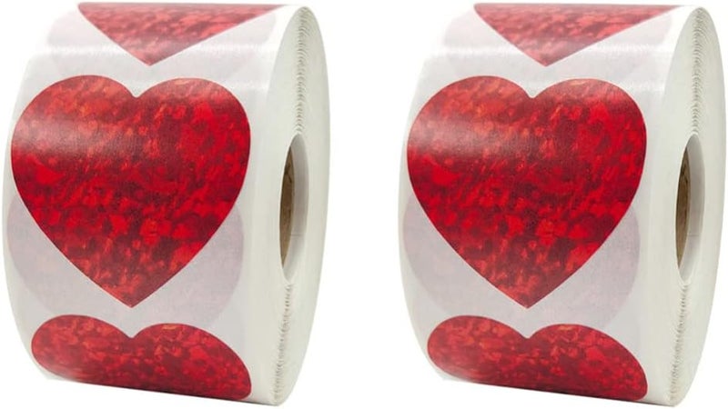 كلاراكو ملصقات كلاركو 2 لفافة، ختم ملصق، ملصقات على شكل قلب للخبز، زخارف، ملصقات على شكل قلب، ملصقات على شكل قلب، ملصقات عيد الحب الحمراء، ملصقات على شكل قلب، ملصق زخرفي، حب جميل - Image 1