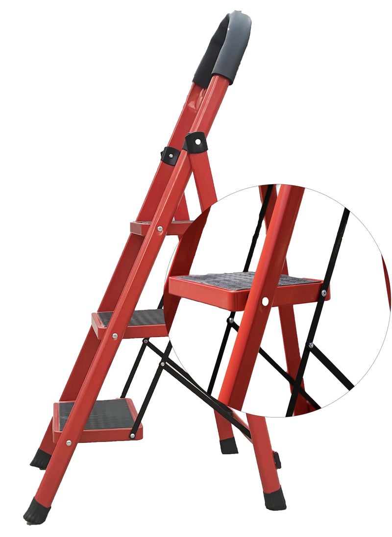 Generic - Metal 3-Step Ladder Compact & Lightweight Step Stool for Home Office Garage and Outdoor Use Sturdy Non Slip Design for Maximum Safety and Convenience - Image 1