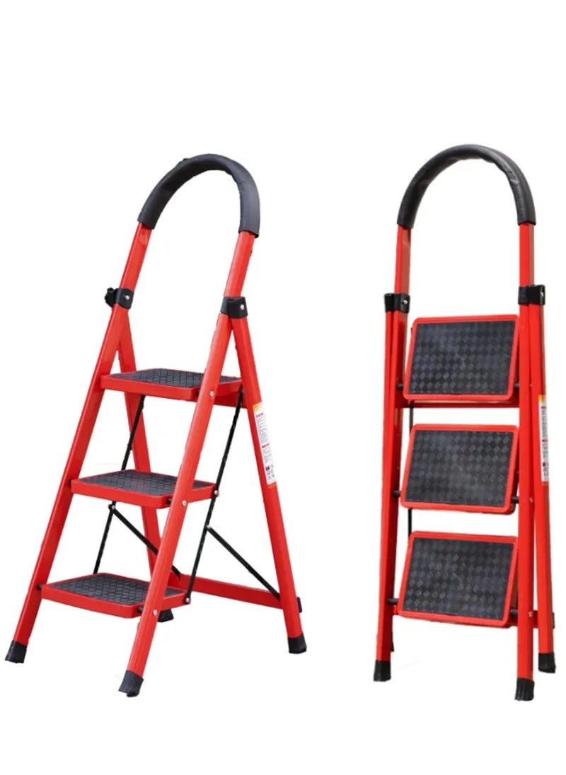 Generic - Metal 3-Step Ladder Compact & Lightweight Step Stool for Home Office Garage and Outdoor Use Sturdy Non Slip Design for Maximum Safety and Convenience - Image 1