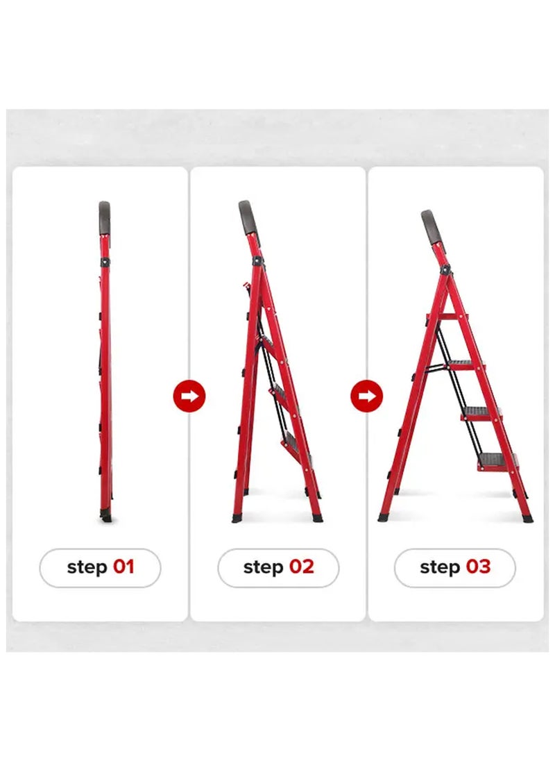 Generic - Metal 3-Step Ladder Compact & Lightweight Step Stool for Home Office Garage and Outdoor Use Sturdy Non Slip Design for Maximum Safety and Convenience - Image 1