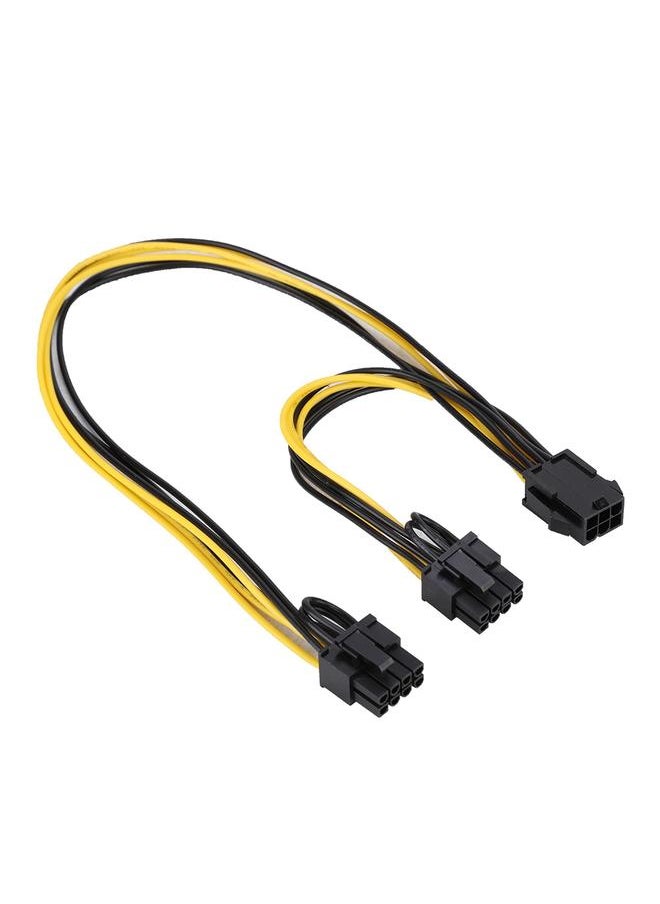 Thoraya 6Pin to Graphics Video Card Double PCI-E 8Pin ( 6Pin + 2Pin ) Power Supply Splitter Cable Cord  - Image 1