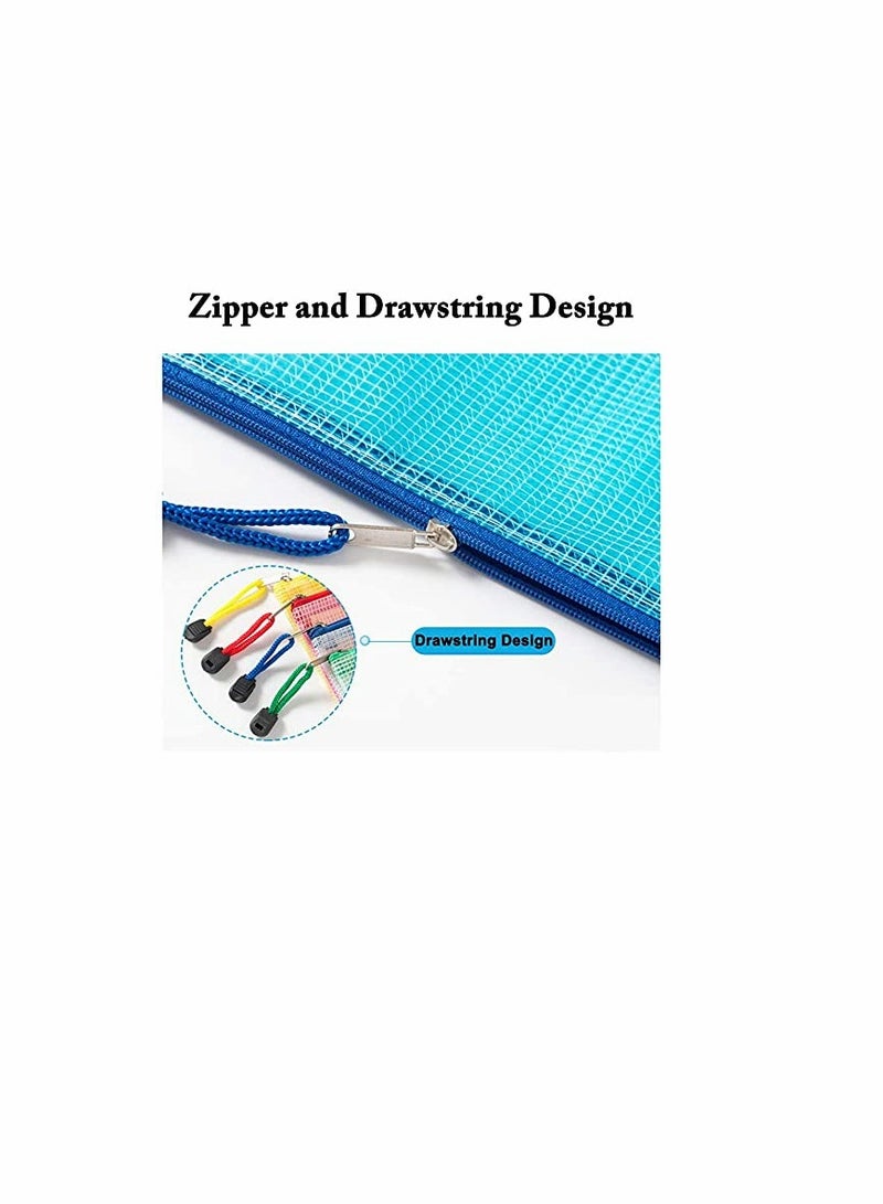 KASTWAVE 10Pcs Zipper File Bags, Zipper Pouch, PVC Document Bag Zipper Folders Document Pouch Receipts Organizer for Office School Home Travel, 13.4 x 9.4 Inches - Image 5