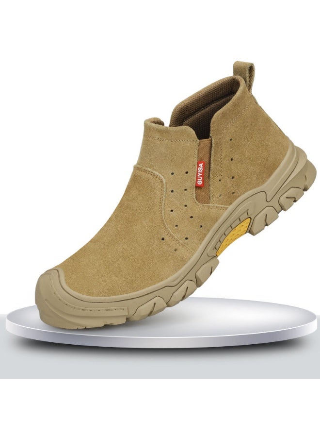 NIBEMINENT Men's Safety Shoes Lightweight Electric Welding Construction Work Shoes Anti Crush And Piercing Steel Toe Work Boots - Image 1