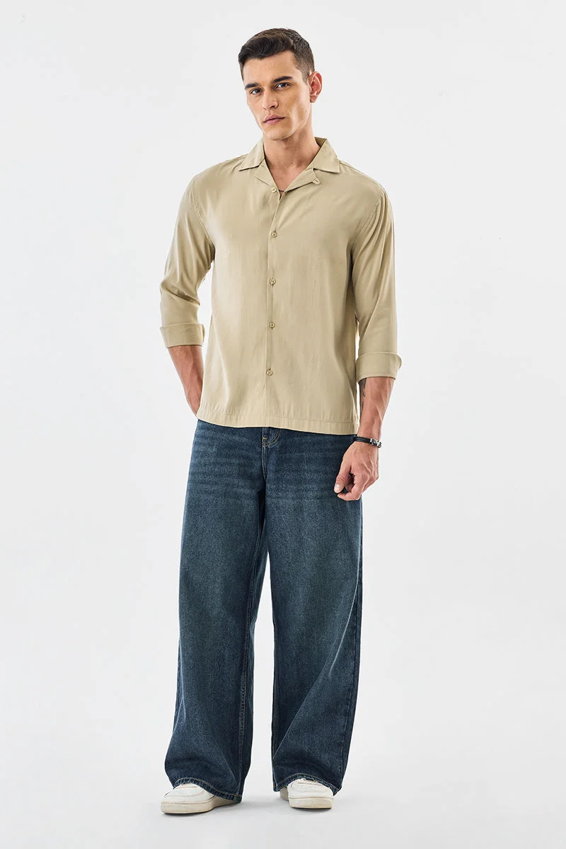 SNITCH Beige Box Fit Shirt