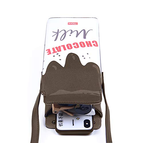 LUI SUI Fruits Banana Strawberry Milk Box Cross Body Purse Bag Women Phone Wallet Shoulder Bags - Image 3