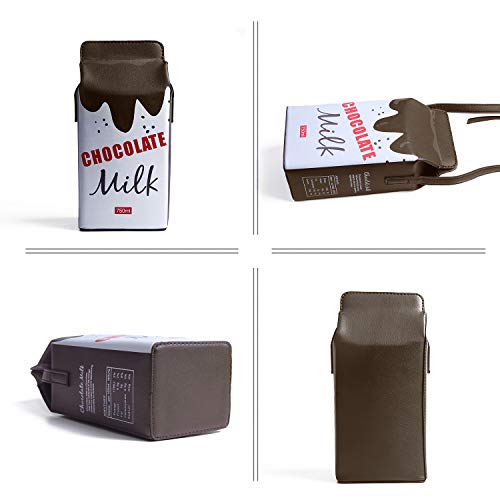 LUI SUI Fruits Banana Strawberry Milk Box Cross Body Purse Bag Women Phone Wallet Shoulder Bags - Image 5
