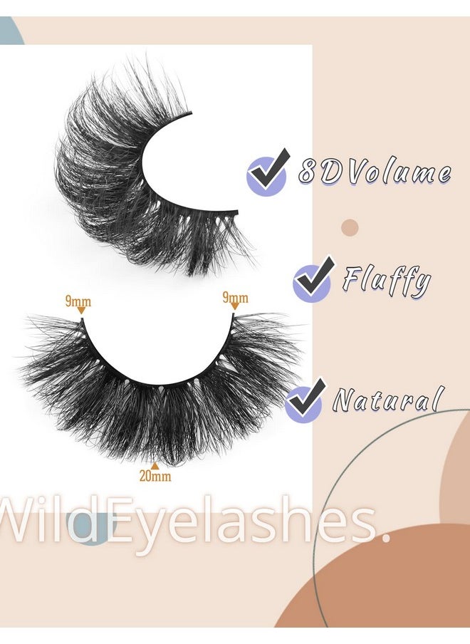 Goddvenus - Eyelashes Mink Lashes Fluffy Natural Look Wispy Full Eye Lashes 8D 20 Mm Long C Curl Strip Eyelashes Pack 10 Pairs Reusable Fake Eyelashes That Look Like Extensions By Goddvenus - Image 1