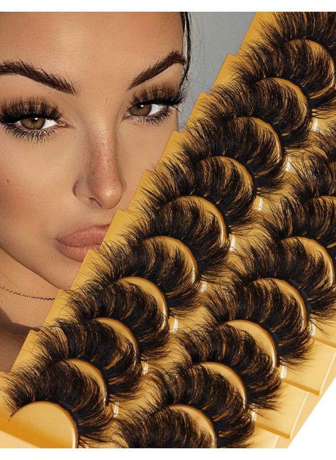 Goddvenus - Eyelashes Mink Lashes Fluffy Natural Look Wispy Full Eye Lashes 8D 20 Mm Long C Curl Strip Eyelashes Pack 10 Pairs Reusable Fake Eyelashes That Look Like Extensions By Goddvenus - Image 1