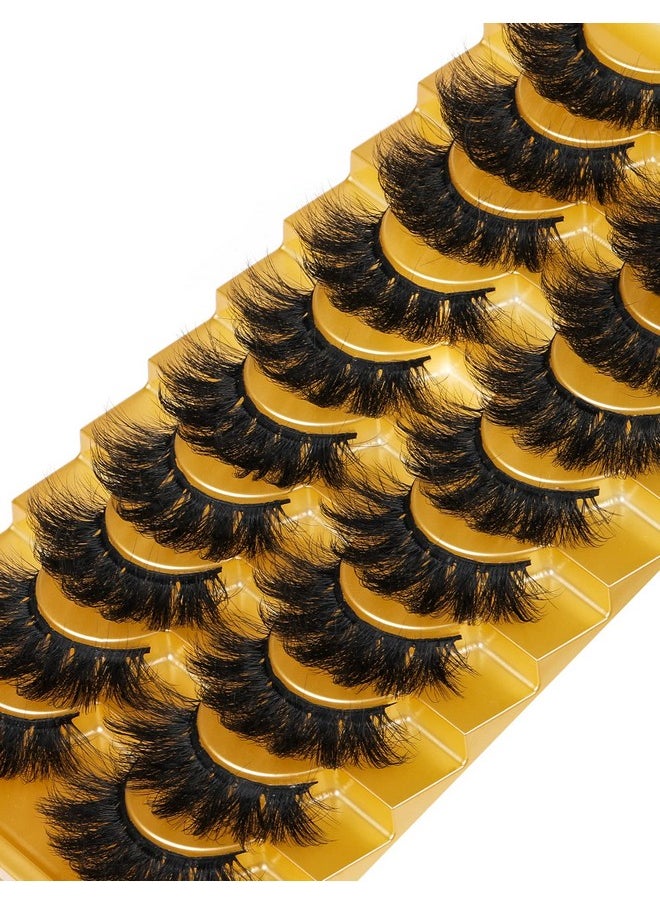 Goddvenus - Eyelashes Mink Lashes Fluffy Natural Look Wispy Full Eye Lashes 8D 20 Mm Long C Curl Strip Eyelashes Pack 10 Pairs Reusable Fake Eyelashes That Look Like Extensions By Goddvenus - Image 1