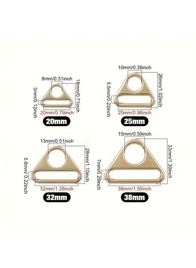 Alloy Metal Triangle Ring Rivets For Leathercraft 20mm Antique Copper 4 Pcs Set - Image 2