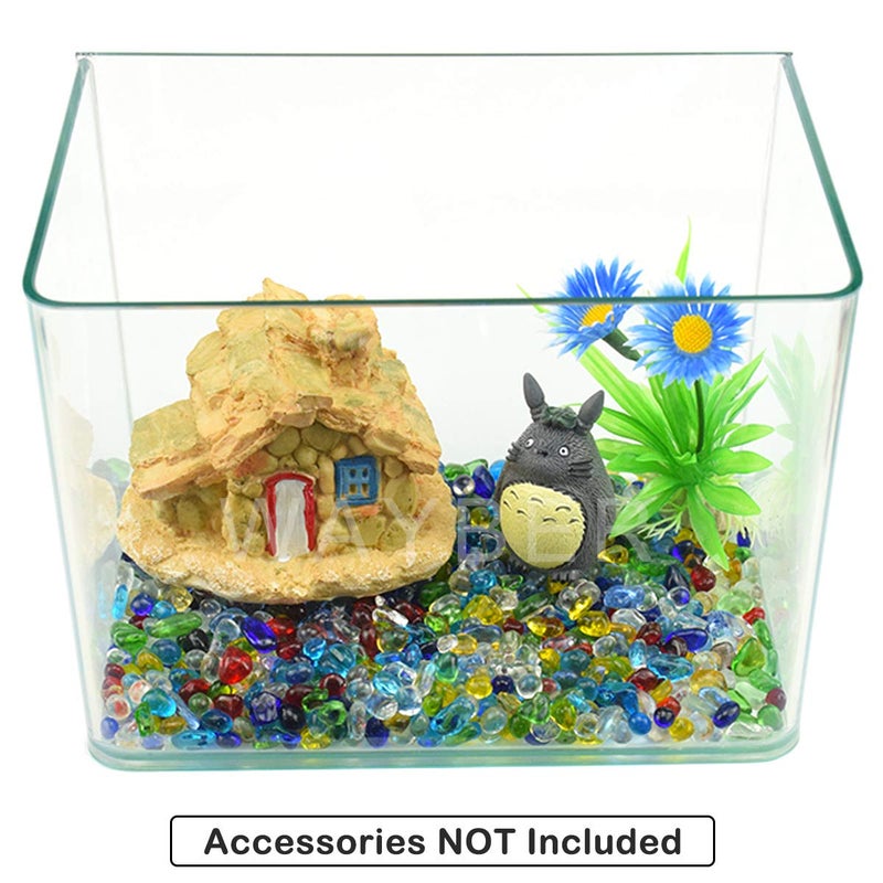 Wayber Rainbow Glass Stones, 1Lb/460g Irregular Sea Glass Pebbles Non-Toxic Artificial Crystal Stones for Handmade Artwork/Vase Filler/Terrarium Flowerpot Aquarium Turtle Tank Decoration, Multicolored - Image 3