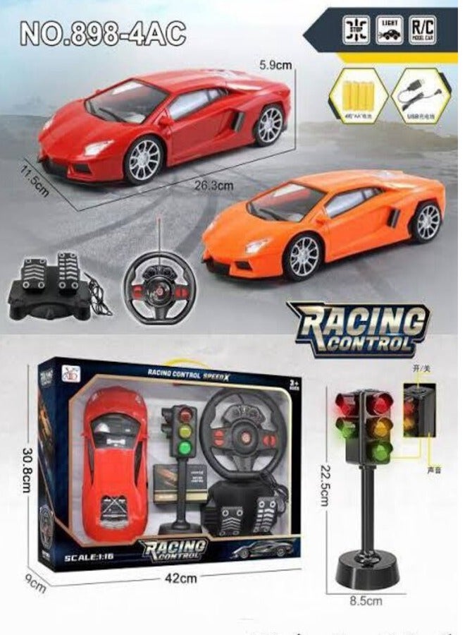 Remote control car with steering wheel control, traffic light, assorted - Image 4