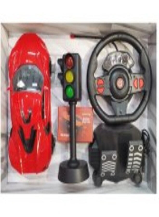 Remote control car with steering wheel control, traffic light, assorted - Image 1