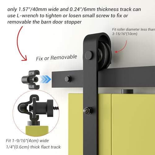 CCJH Barn Door Stopper for 40mm Width Flat Barn Door Track, Adjustable Spring Door Stoppers 2 Pack - Image 3