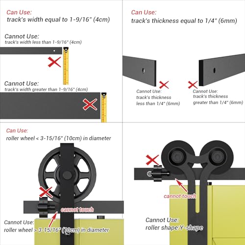 CCJH Barn Door Stopper for 40mm Width Flat Barn Door Track, Adjustable Spring Door Stoppers 2 Pack - Image 4