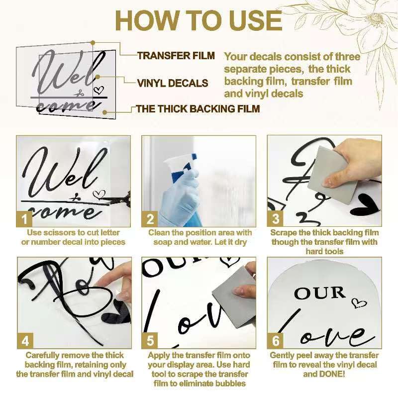 Haiddle Wedding Welcome Signs Welcome to Our Wedding Sign Decals Selfie Mirror Decals for Weddings Party Entry Welcome Mirror Sticker for Weddings Decor Vinyl Letter Decal for Bridal Shower Marriage Reception - Image 5