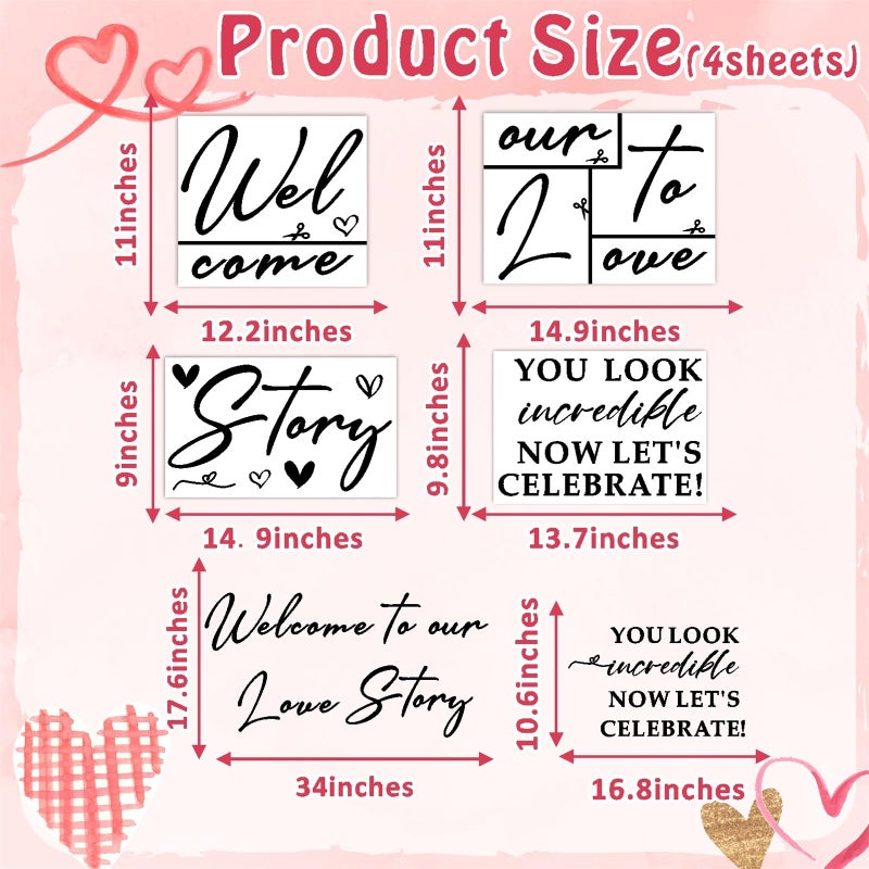Haiddle Wedding Welcome Signs Welcome to Our Wedding Sign Decals Selfie Mirror Decals for Weddings Party Entry Welcome Mirror Sticker for Weddings Decor Vinyl Letter Decal for Bridal Shower Marriage Reception - Image 4