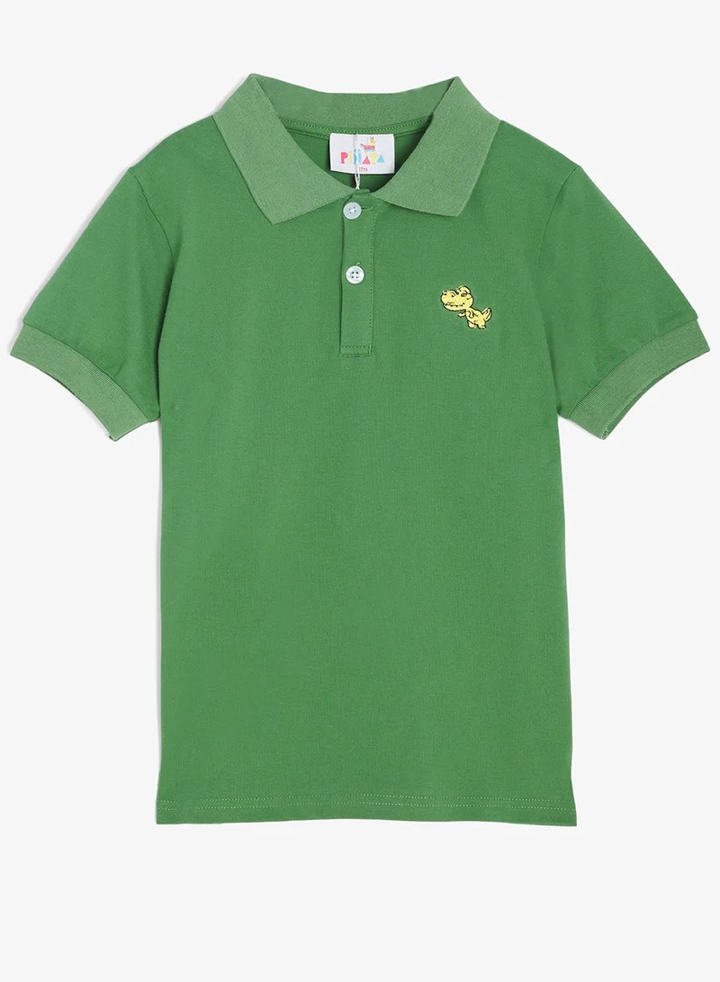 Pinata Cute Dragon Print Cotton Polo Tshirt