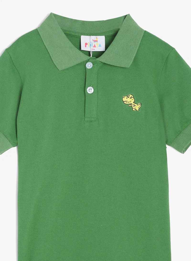 Pinata  Cute Dragon Print Cotton Polo Tshirt for Men | Best Price UAE