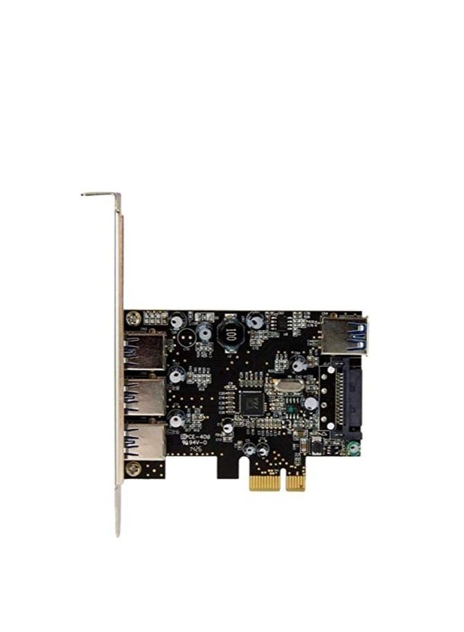 بطاقة StarTech.com 4 منافذ PCI Express USB 3.0 - 3 منافذ خارجية و1 داخلية - دعم نظام التشغيل الأصلي في Windows 8 و7 - قياسي ومنخفض المستوى (PEXUSB3S42)