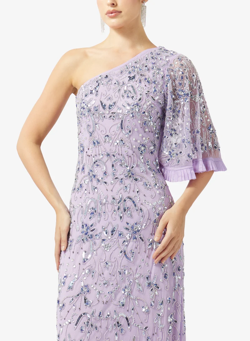 Frock And Frill  One Shoulder Sequin Maxi Dress for Women | Best Price UAE
