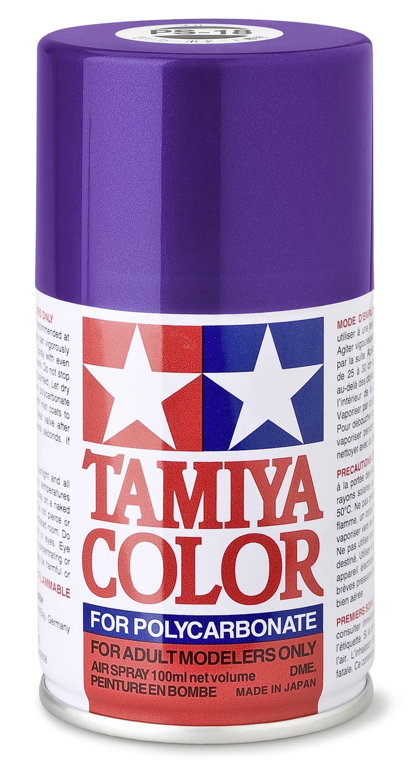 Tamiya 86018 PS-18 Metallic Purple Spray Paint, 100ml Spray Can - Image 1
