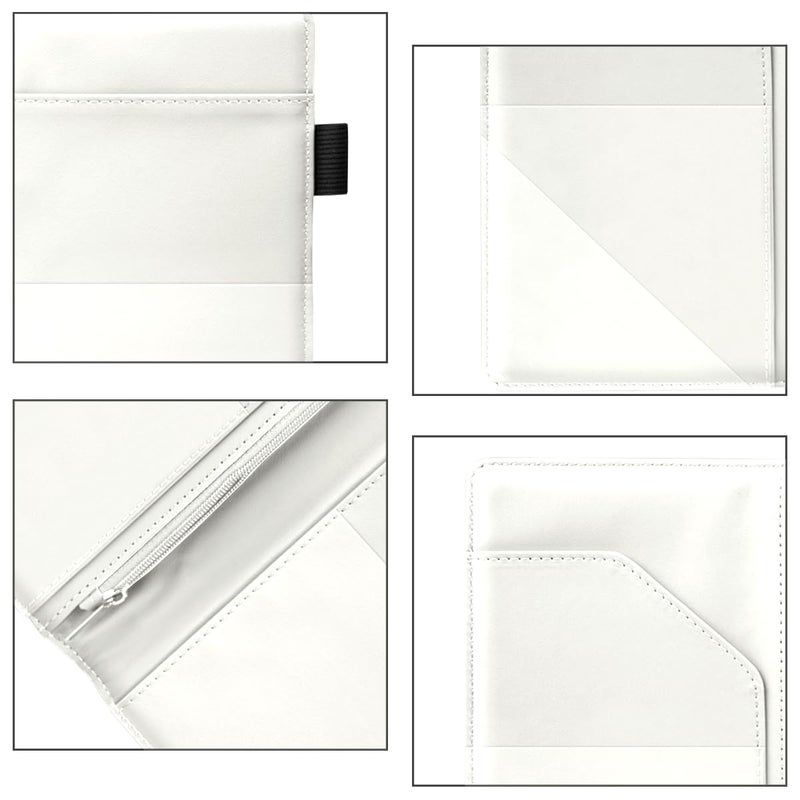 WAVEYU Cute Server Books for Waitress Waiter, Leather Guest Book Note Pad with Zipper, Money Organizer Wallet, Cash Check Bill Receipt Holder Presenter, 8x5 inch, Natural Pattern - Image 3
