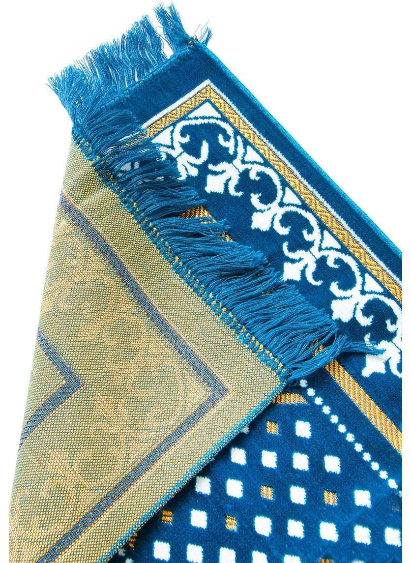 İhvan Ihvan Dodya Velvet Children's Prayer Rug - Blue