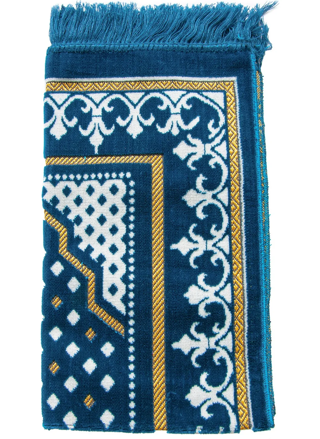 İhvan Ihvan Dodya Velvet Children's Prayer Rug - Blue