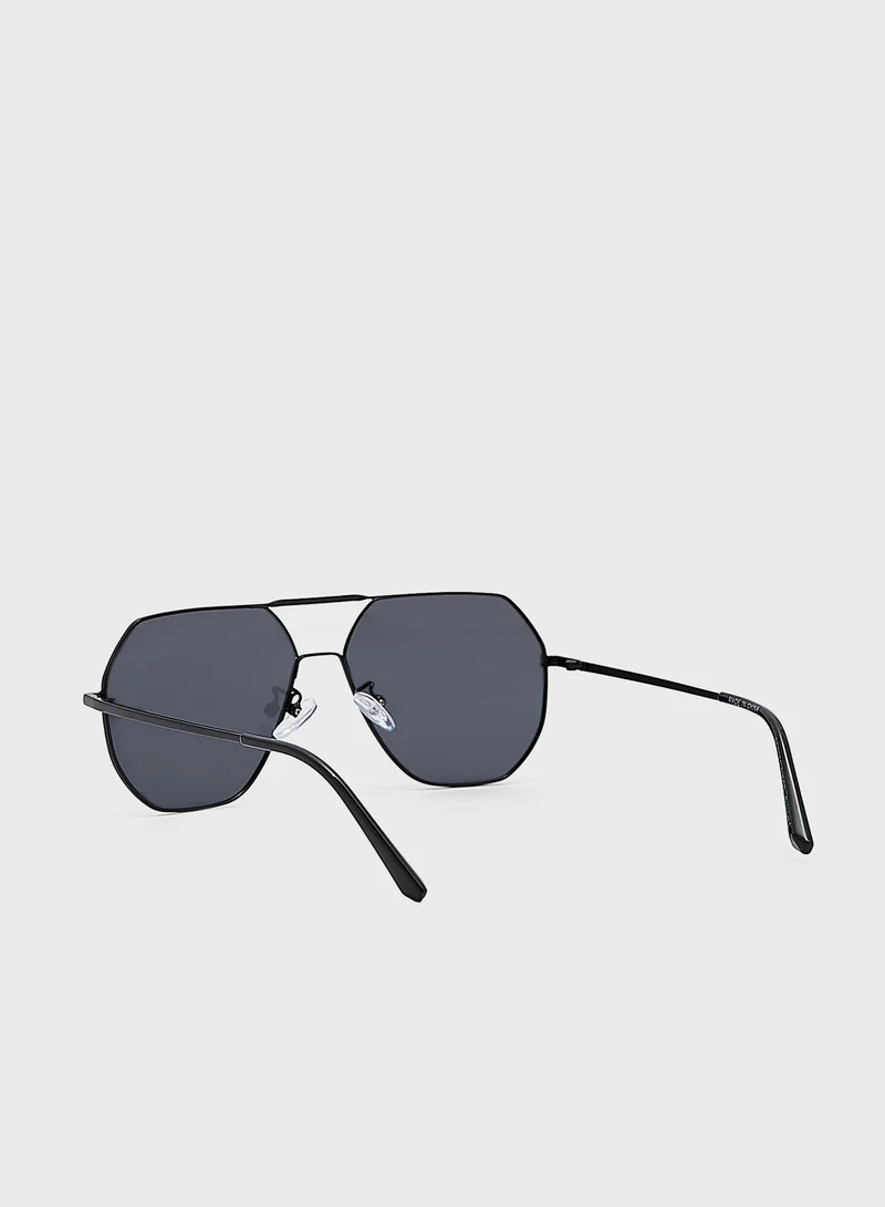 Robert Wood Polarized Angular Aviator Sunglasses