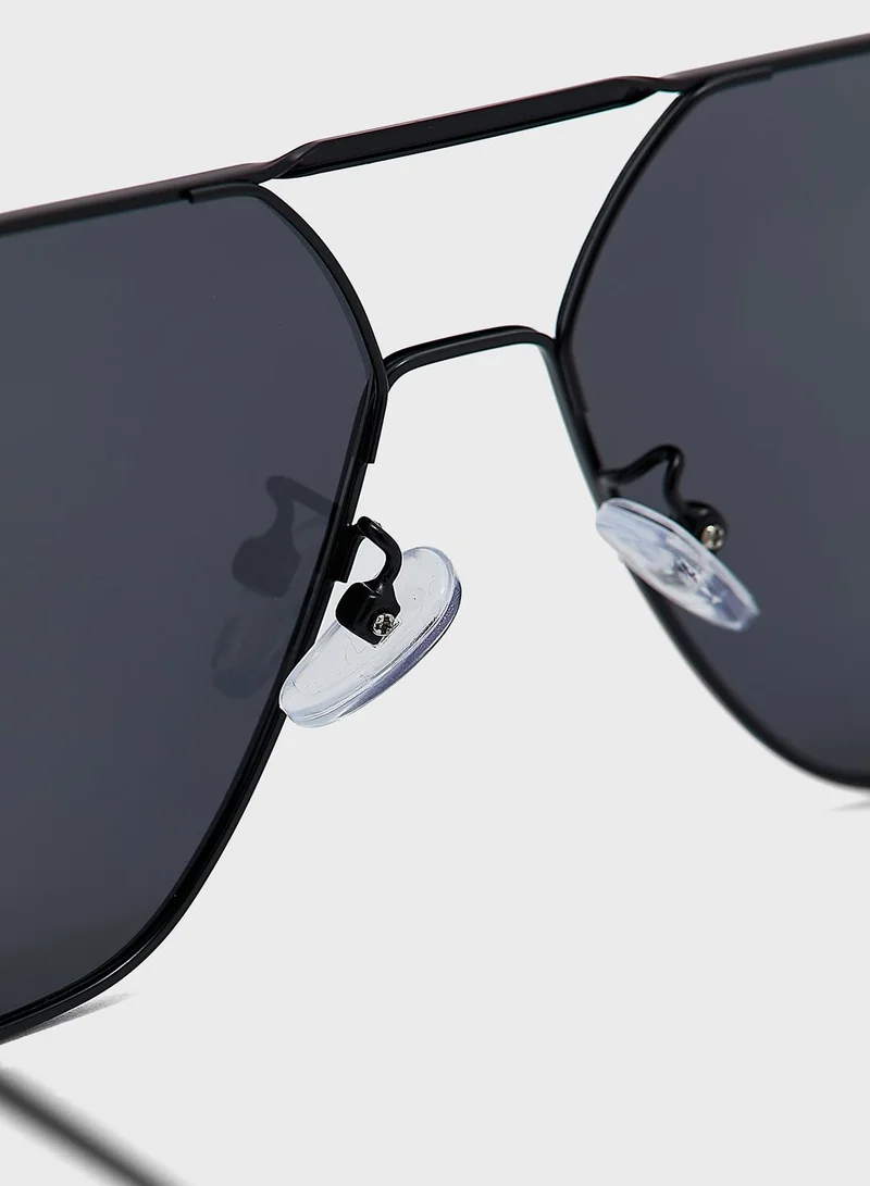 Robert Wood Polarized Angular Aviator Sunglasses