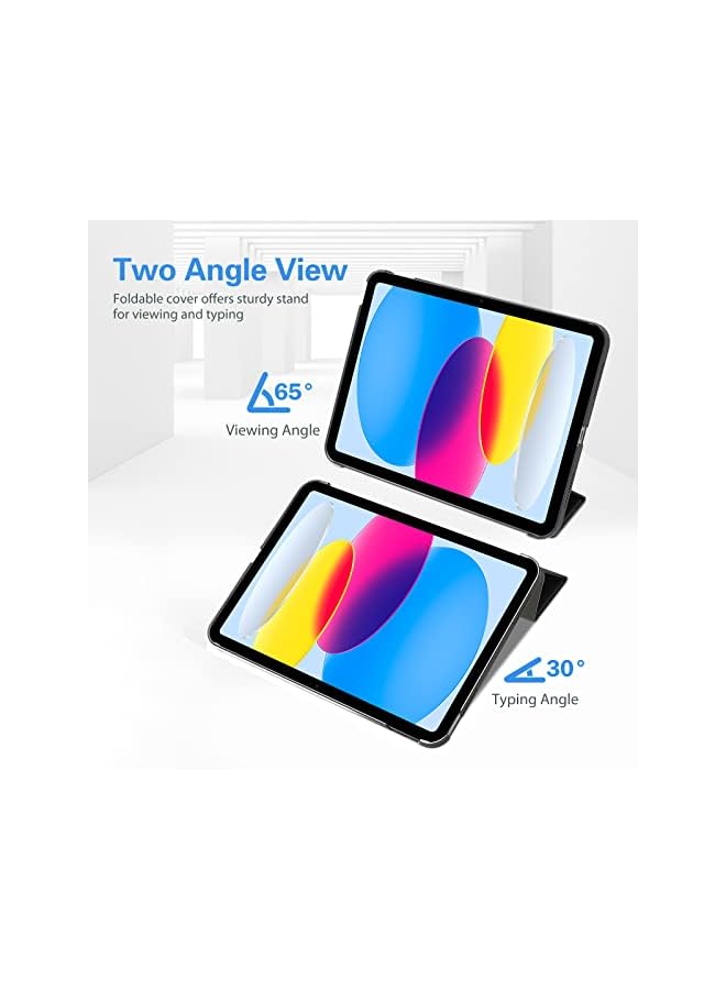 Procases for iPad 10th Generation Case 2022 iPad 10.9 Case, Slim Hard Shell Thin Transparent Back Tri-fold Protective Cases Shockproof Cover for 10.9 Inch 2022 iPad 10th Gen A2696 A2757 A2777 –Black - Image 5