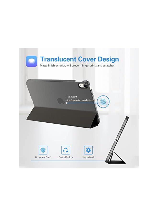 Procases for iPad 10th Generation Case 2022 iPad 10.9 Case, Slim Hard Shell Thin Transparent Back Tri-fold Protective Cases Shockproof Cover for 10.9 Inch 2022 iPad 10th Gen A2696 A2757 A2777 –Black - Image 3