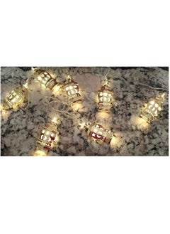 Generic 10 Pcs Ramadan String Lights Muslim Solar Lantern Golden Palace Lantern LED Light for Party Festival  - Image 3