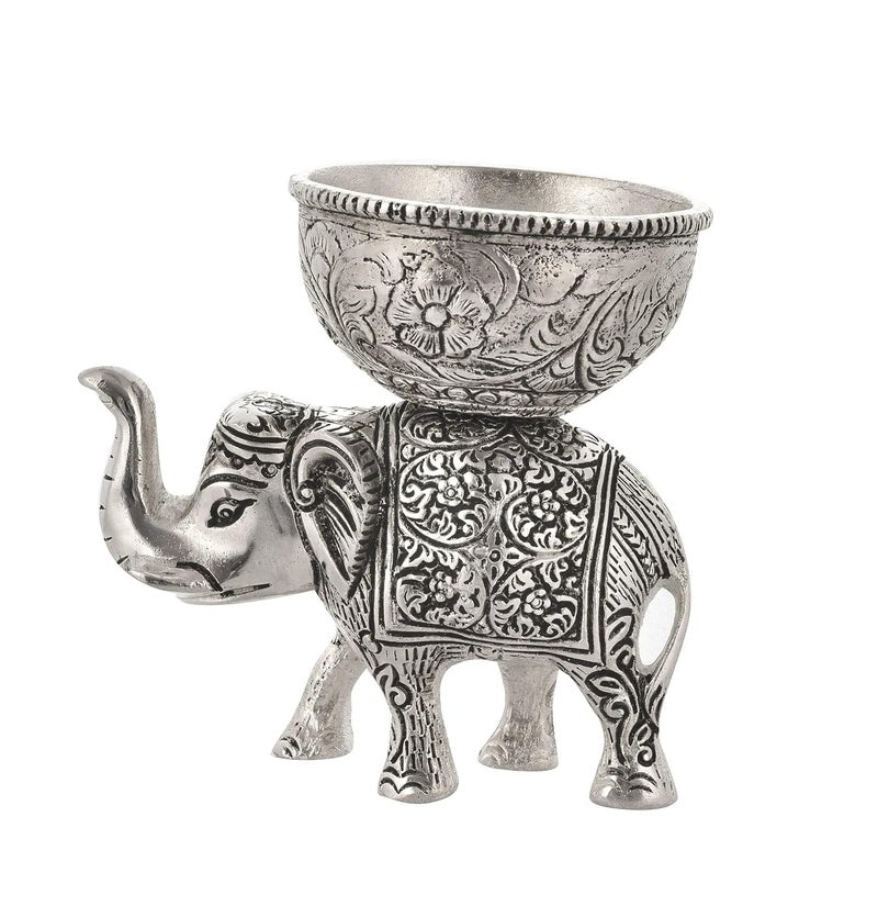 Houzzplus Handicraft Antique Elephant T Light Candle Holder Set of 2 Aluminium - Image 2