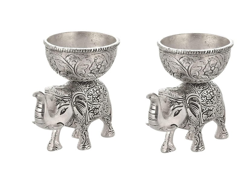 Houzzplus Handicraft Antique Elephant T Light Candle Holder Set of 2 Aluminium - Image 5