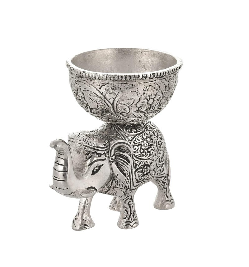 Houzzplus Handicraft Antique Elephant T Light Candle Holder Set of 2 Aluminium - Image 3